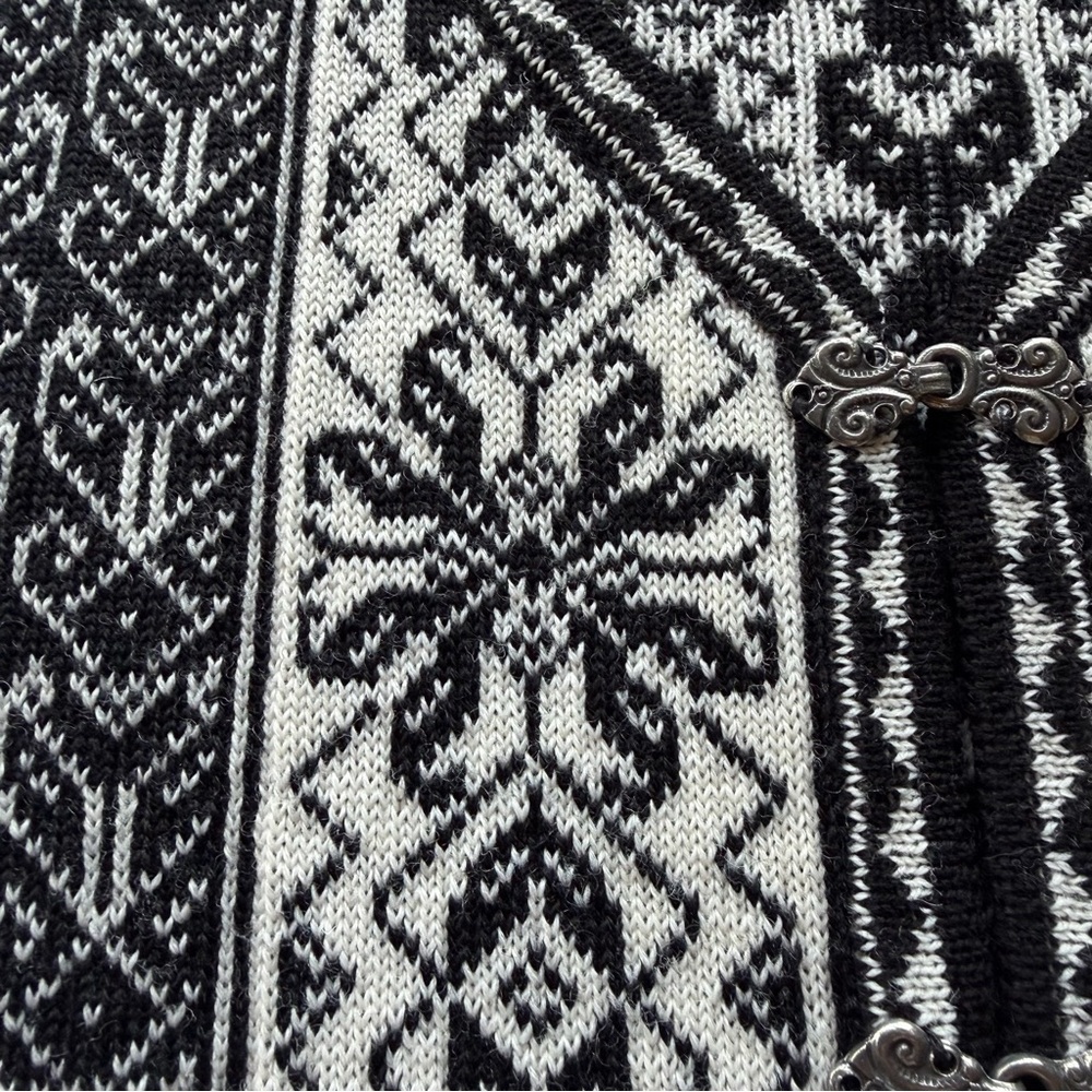 Norlender 100% Wool Black and White Patterned Women's Vest XXL - Picture 14 of 14
